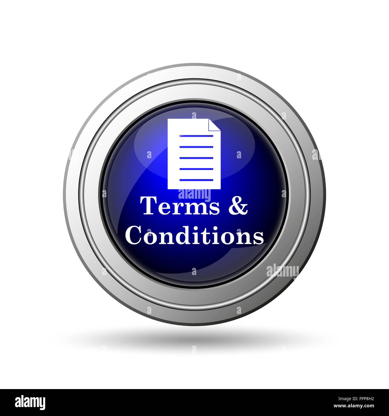 Terms and conditions icon. Internet button on white background Stock ...