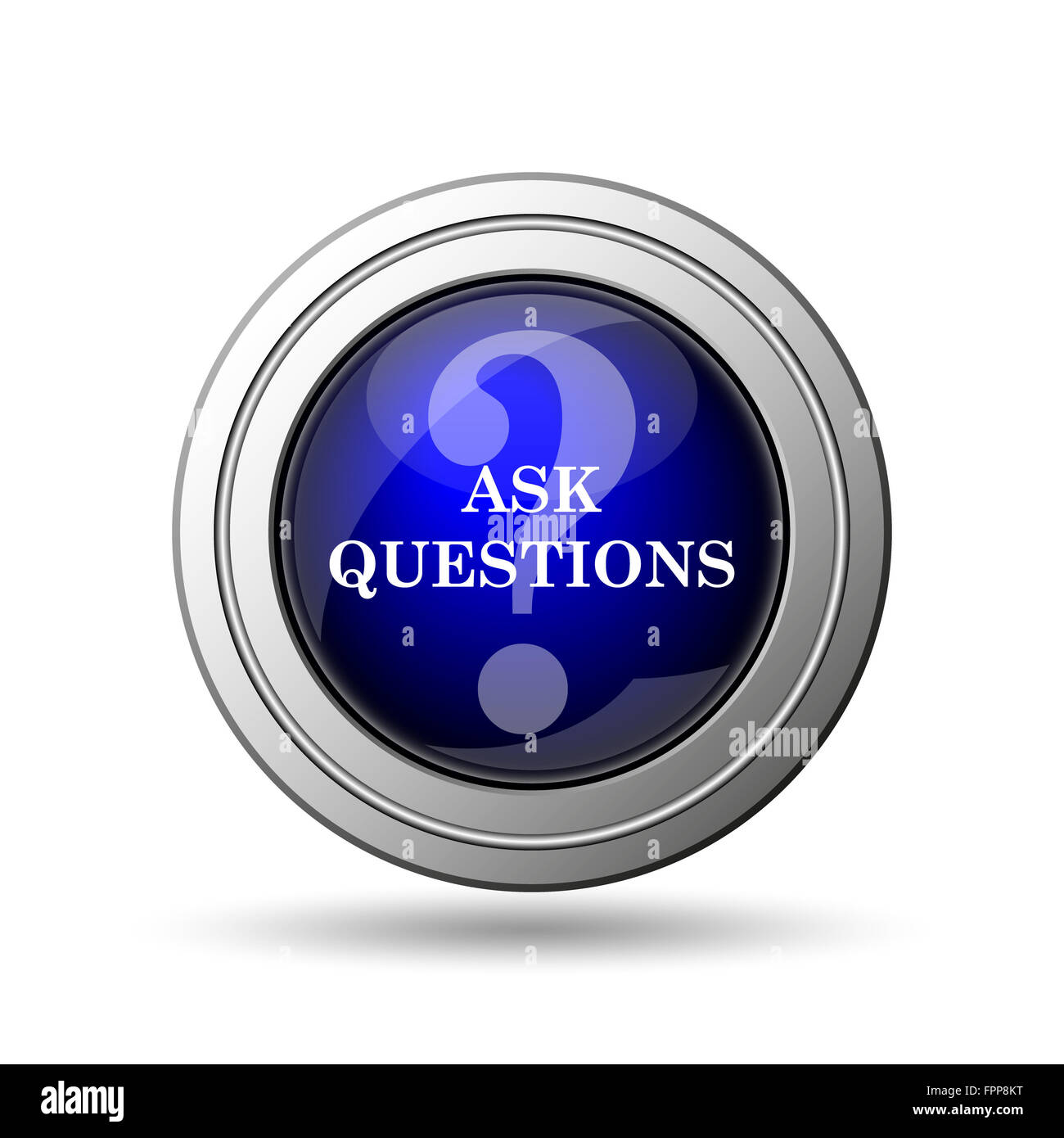 Ask questions icon. Internet button on white background Stock Photo - Alamy
