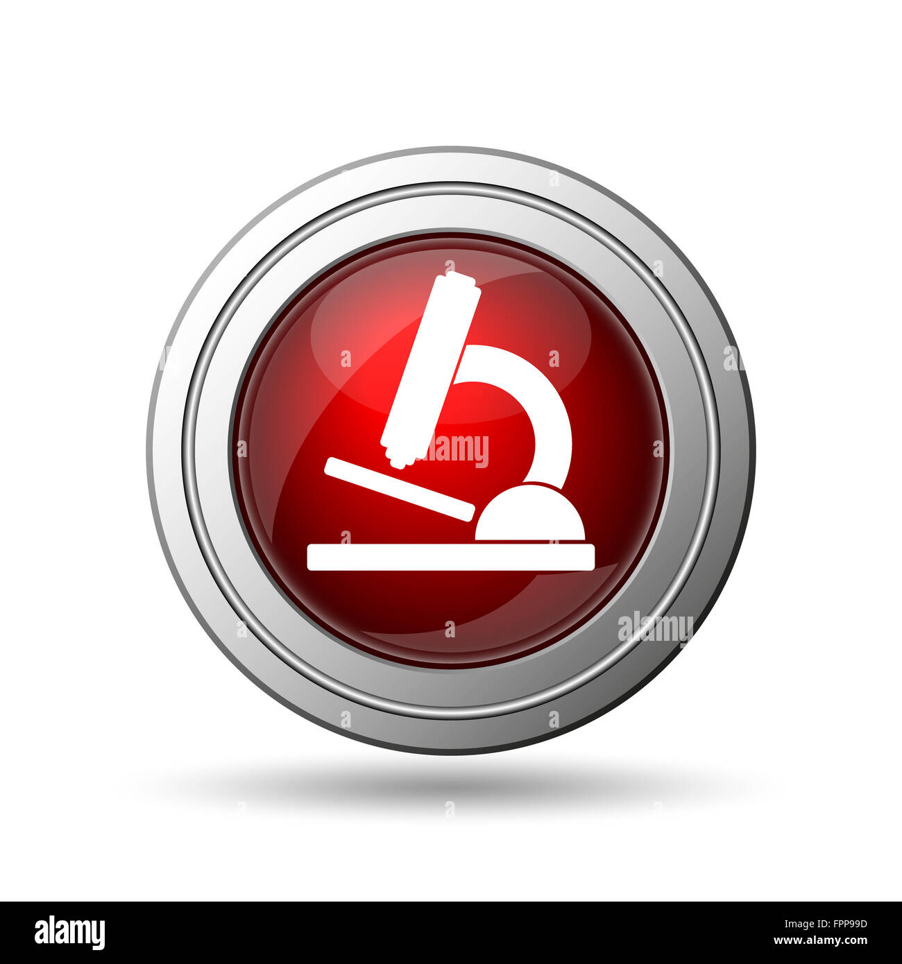 Microscope icon. Internet button on white background Stock Photo - Alamy