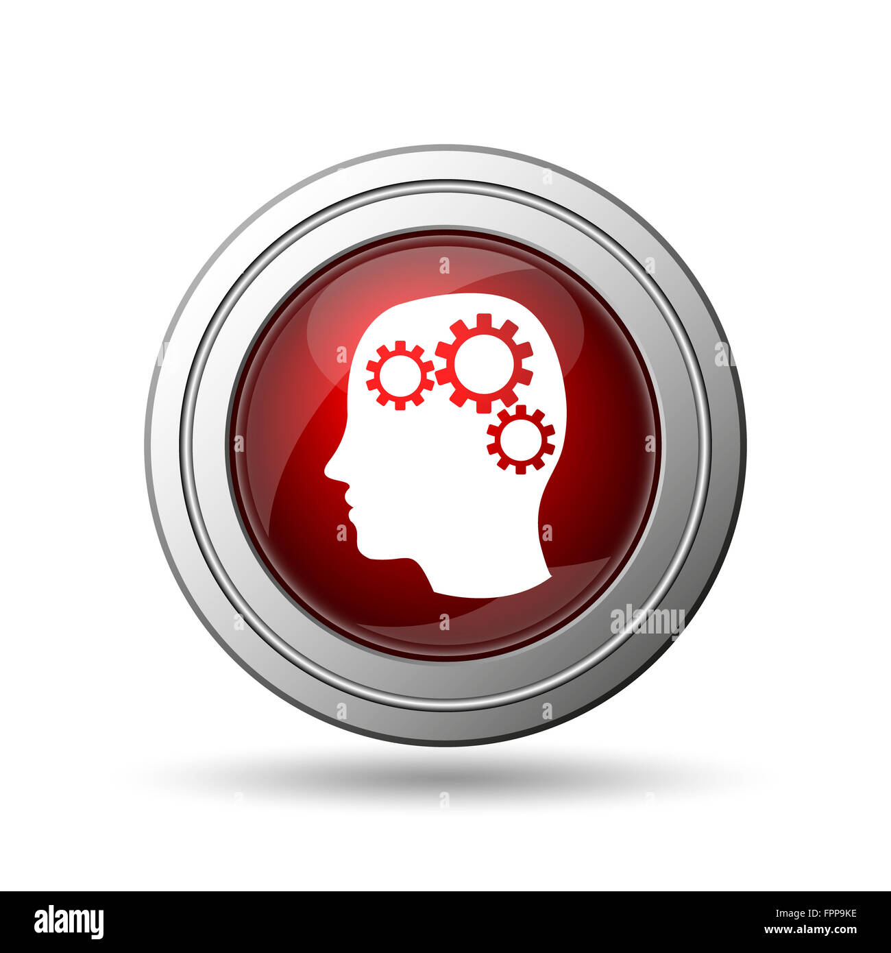 Brain icon. Internet button on white background Stock Photo - Alamy