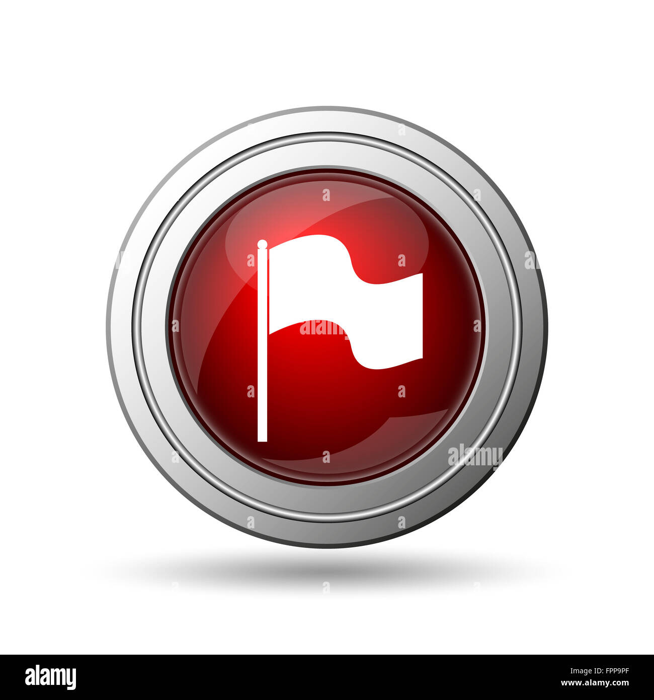 Flag icon. Internet button on white background Stock Photo - Alamy