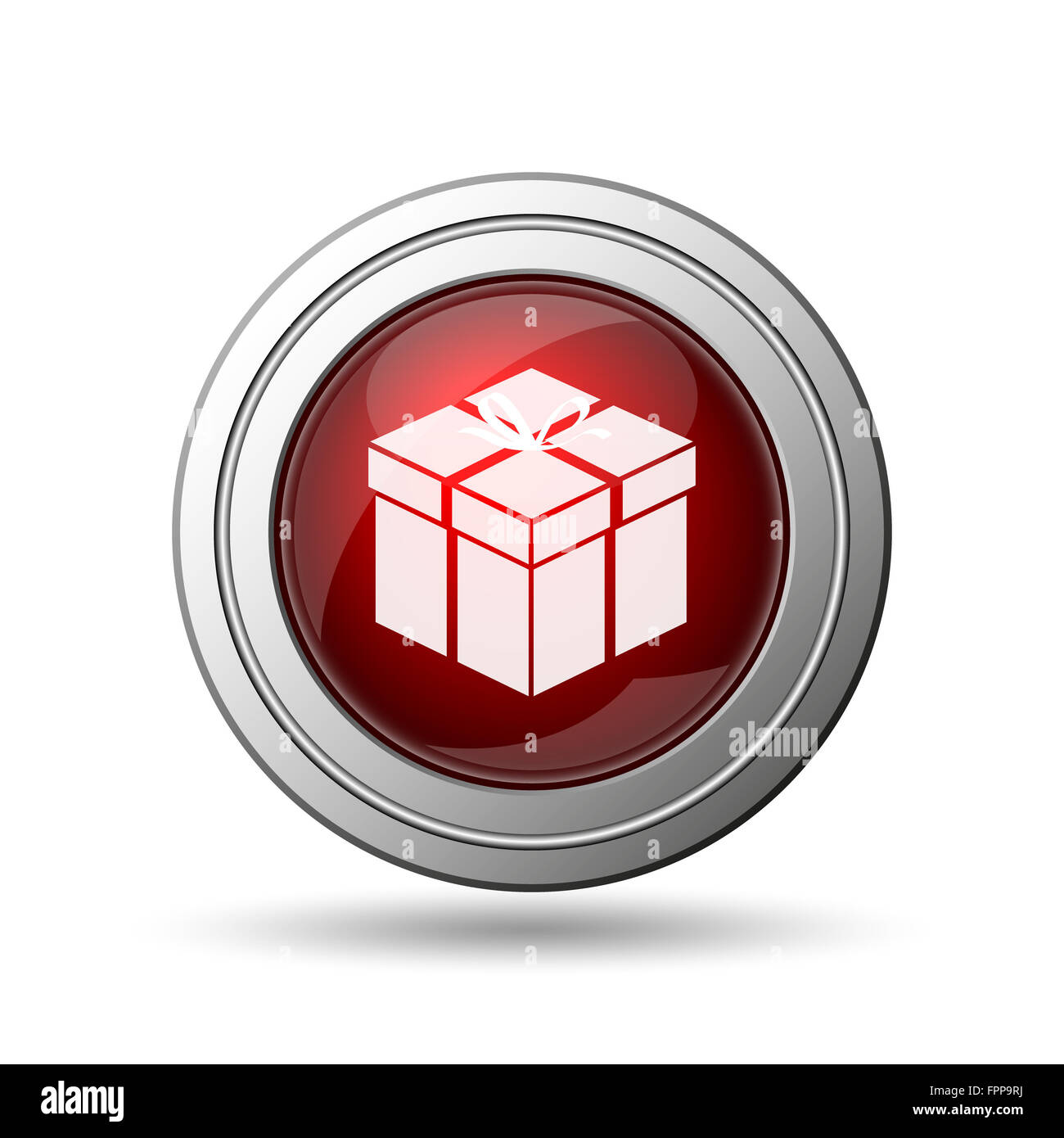 Gift icon. Internet button on white background Stock Photo - Alamy