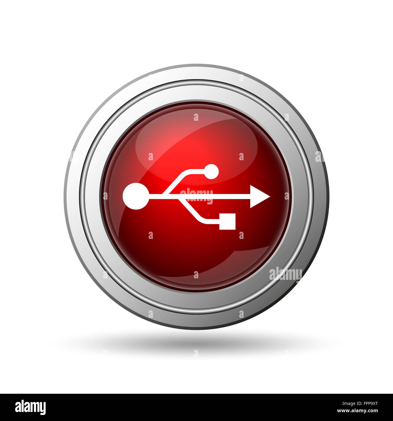 USB icon. Internet button on white background Stock Photo - Alamy