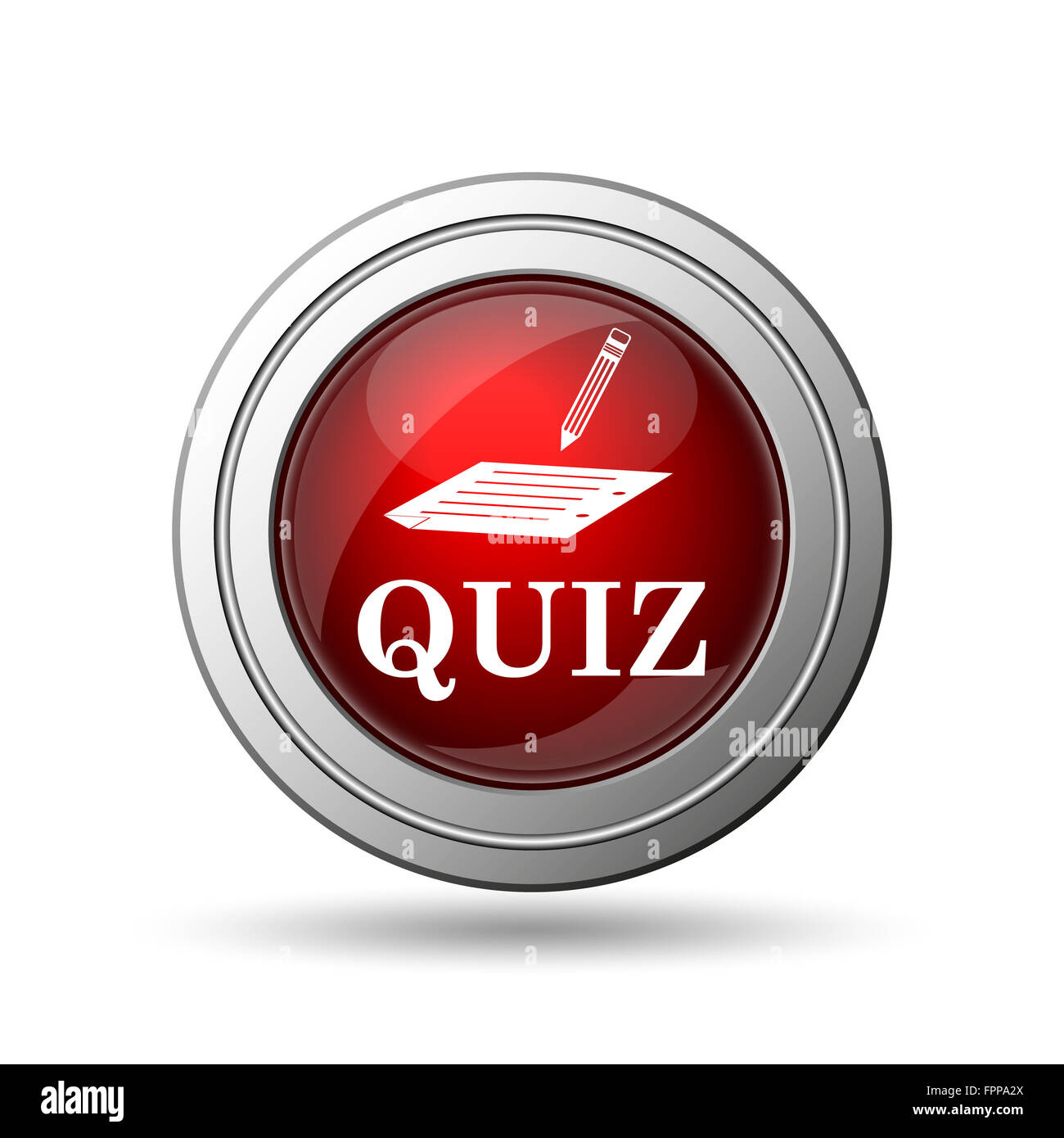Quiz icon. Internet button on white background Stock Photo - Alamy