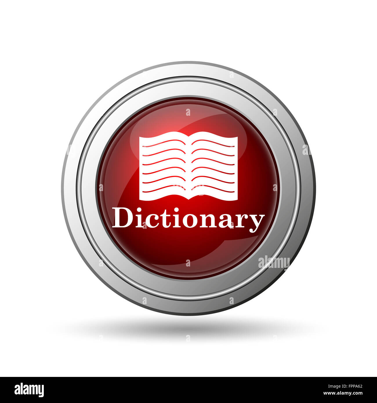 Dictionary icon. Internet button on white background Stock Photo - Alamy