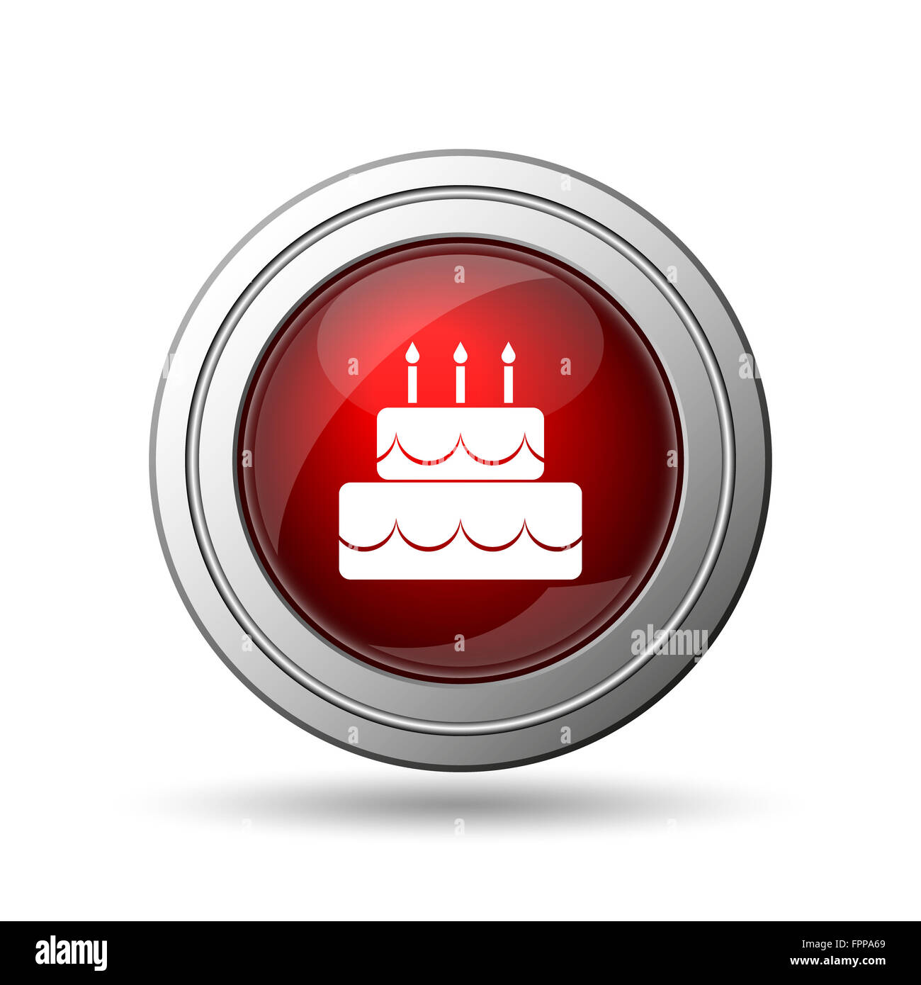 Cake icon. Internet button on white background Stock Photo - Alamy