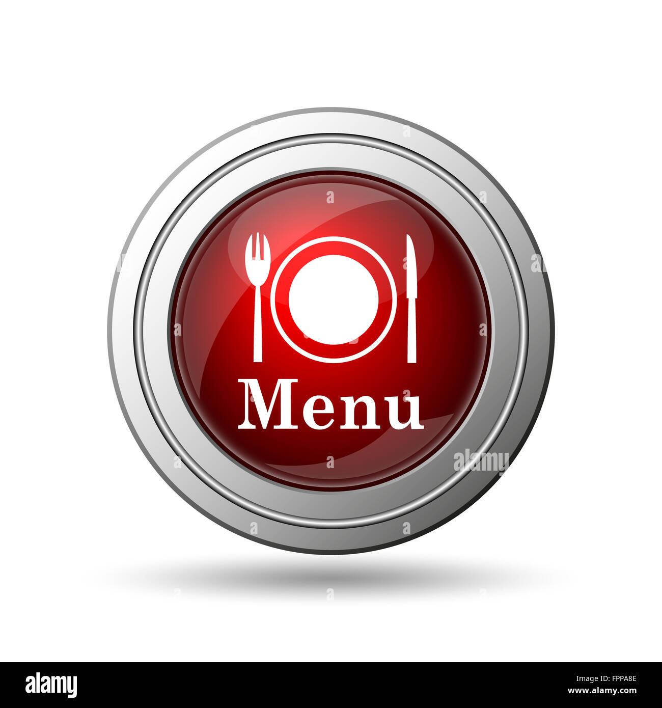 Menu icon. Internet button on white background Stock Photo - Alamy