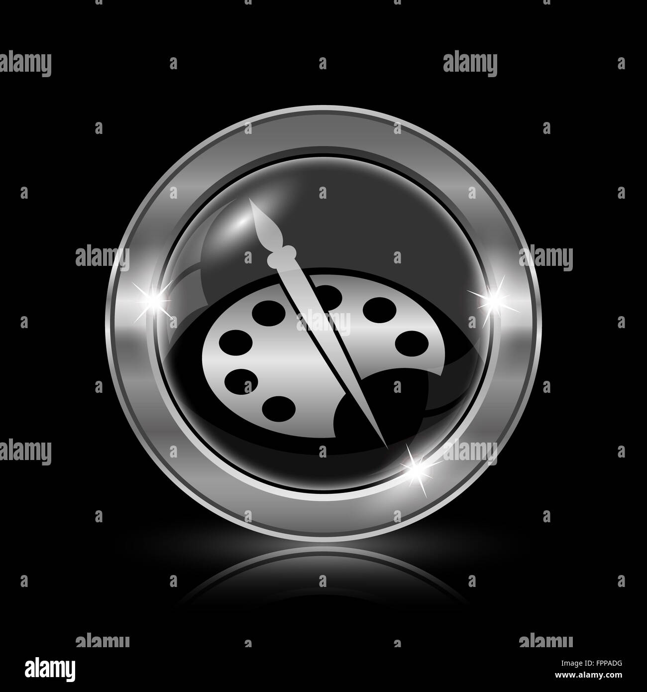 Painting icon. Internet button on black background Stock Photo - Alamy