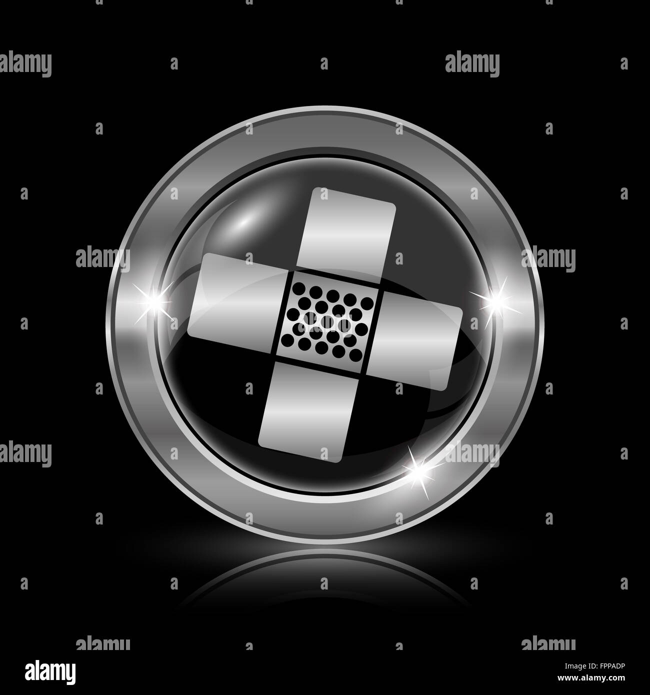 Medical patch icon. Internet button on black background Stock Photo - Alamy
