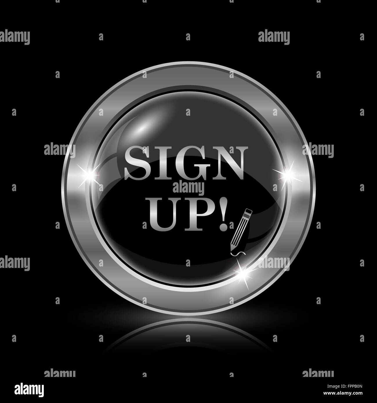 Sign up icon. Internet button on black background Stock Photo - Alamy