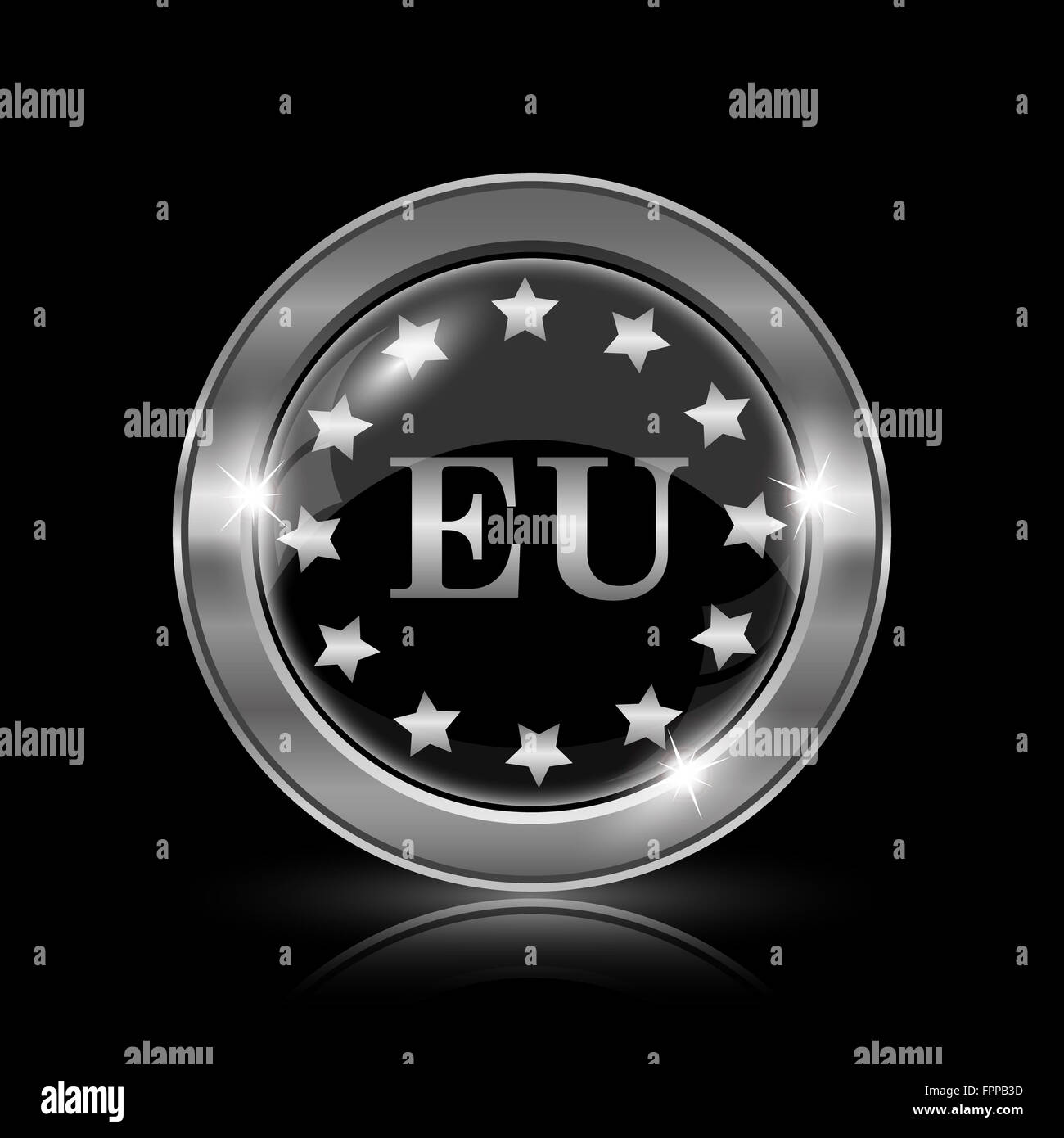 European union icon. Internet button on black background Stock Photo ...