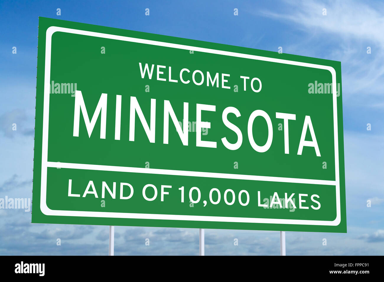 Welcome to Minnesota state concept on road sign Stock Photo