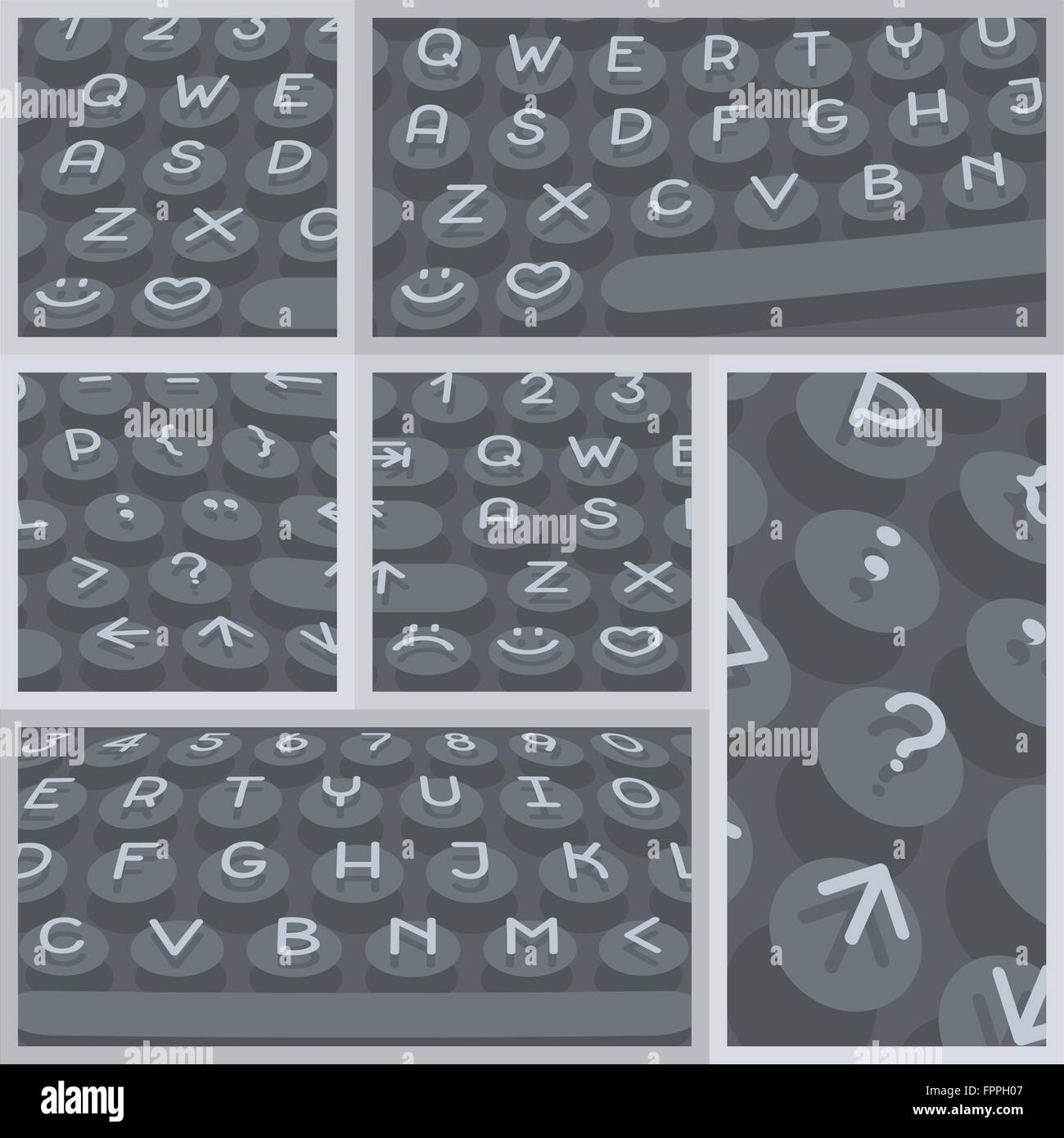 Vector flat modern keyboard, alphabet round buttons. Material design ...