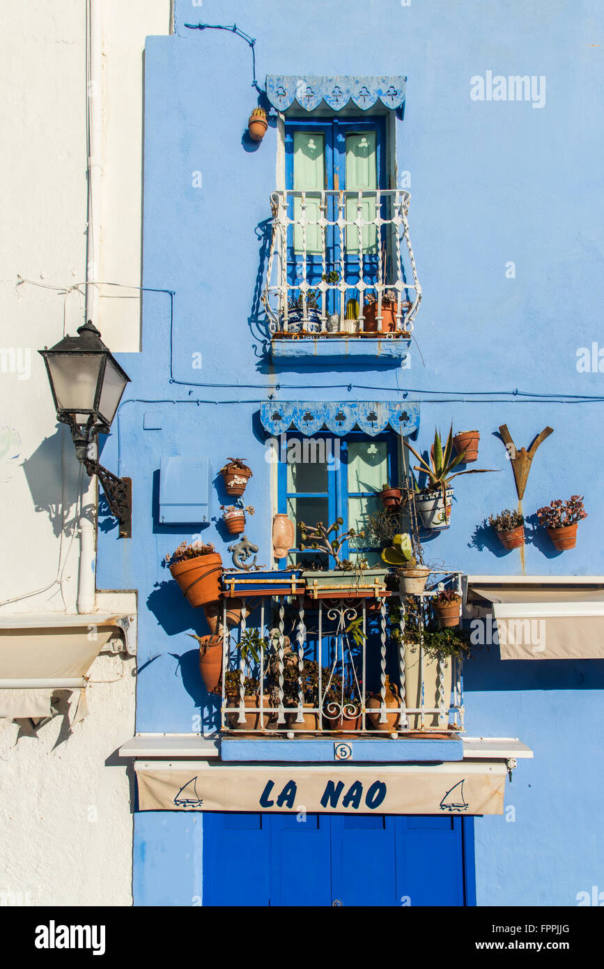 Picturesque corner in the sea town of Peniscola, Comunidad Valenciana, Spain Stock Photo