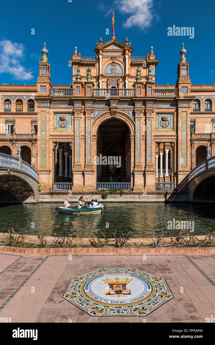 Plaza de Espana, Seville, Andalusia, Spain Stock Photo