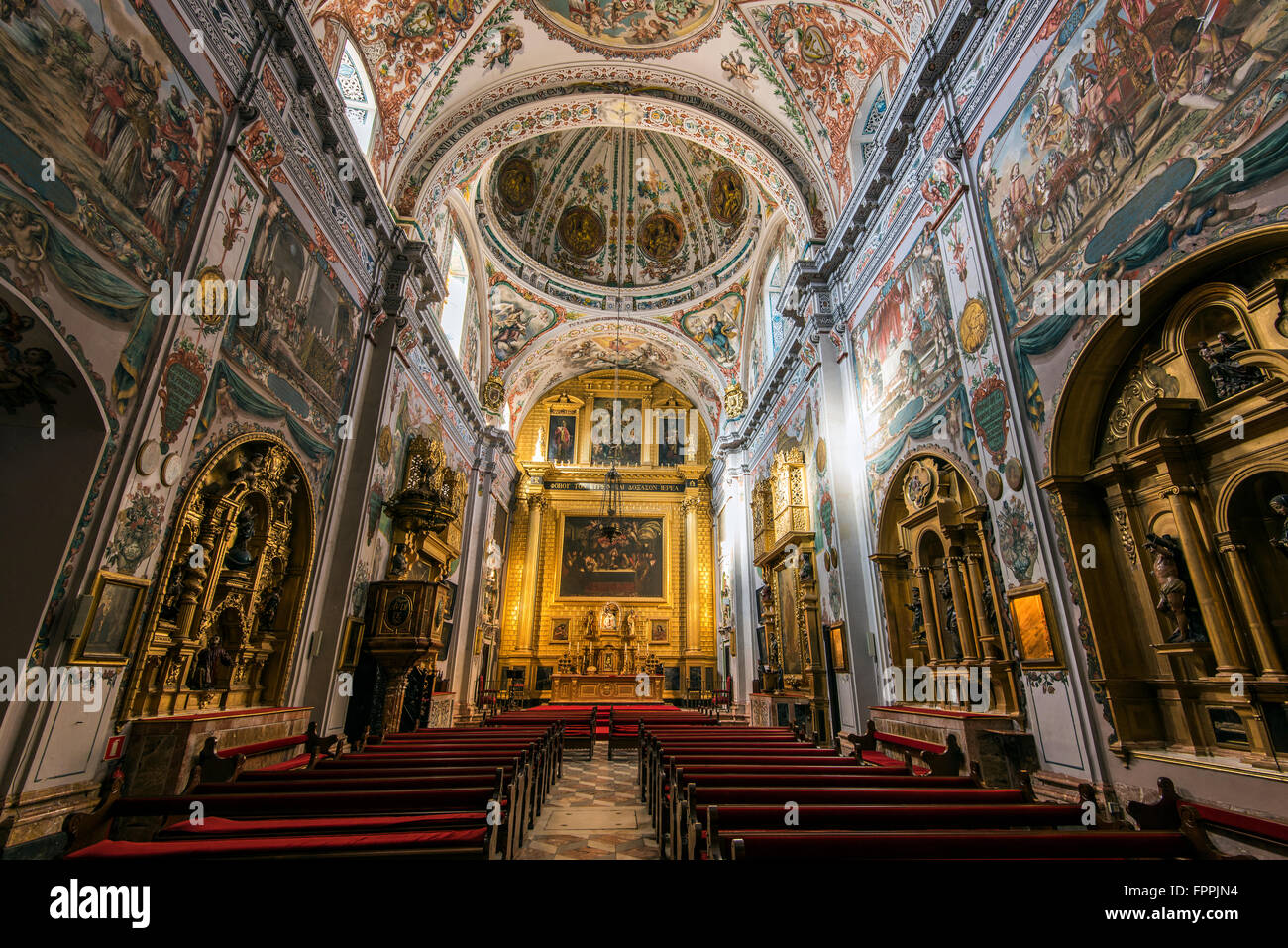 Interior of the Hospital of the Venerable Priests, Seville, Andalusia, Spain Stock Photo