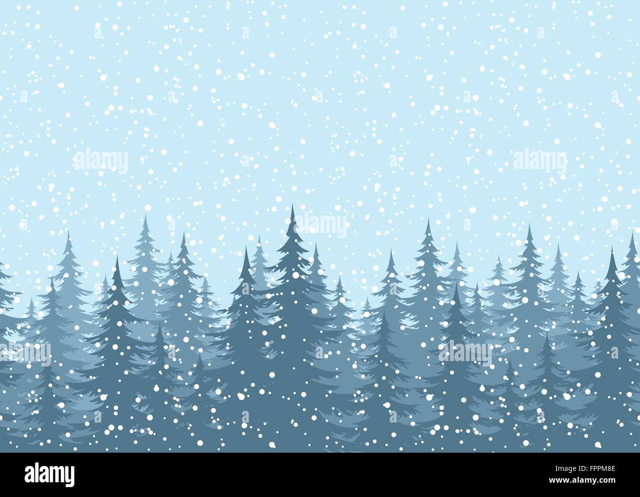 Seamless background, Christmas trees with snow Stock Vector Image & Art ...