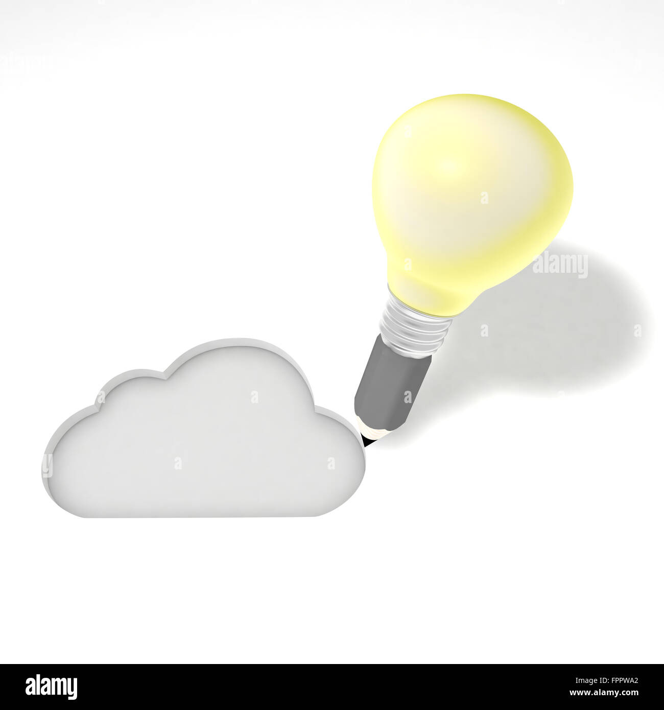 This illustration represents the conception of a internet cloud services. Stock Photo