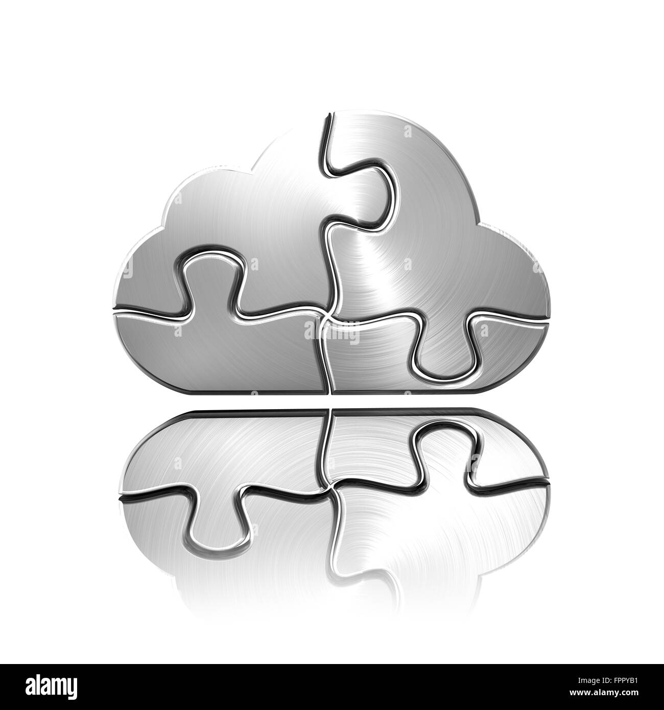 A metal cloud computing jigsaw Stock Photo