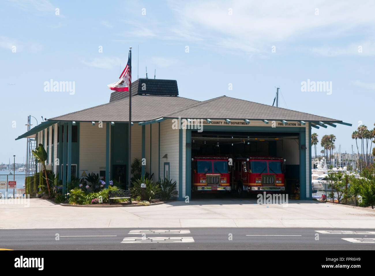 Los Angeles County Fire Department Station 110 in Marina Del Rey, California Stock Photo
