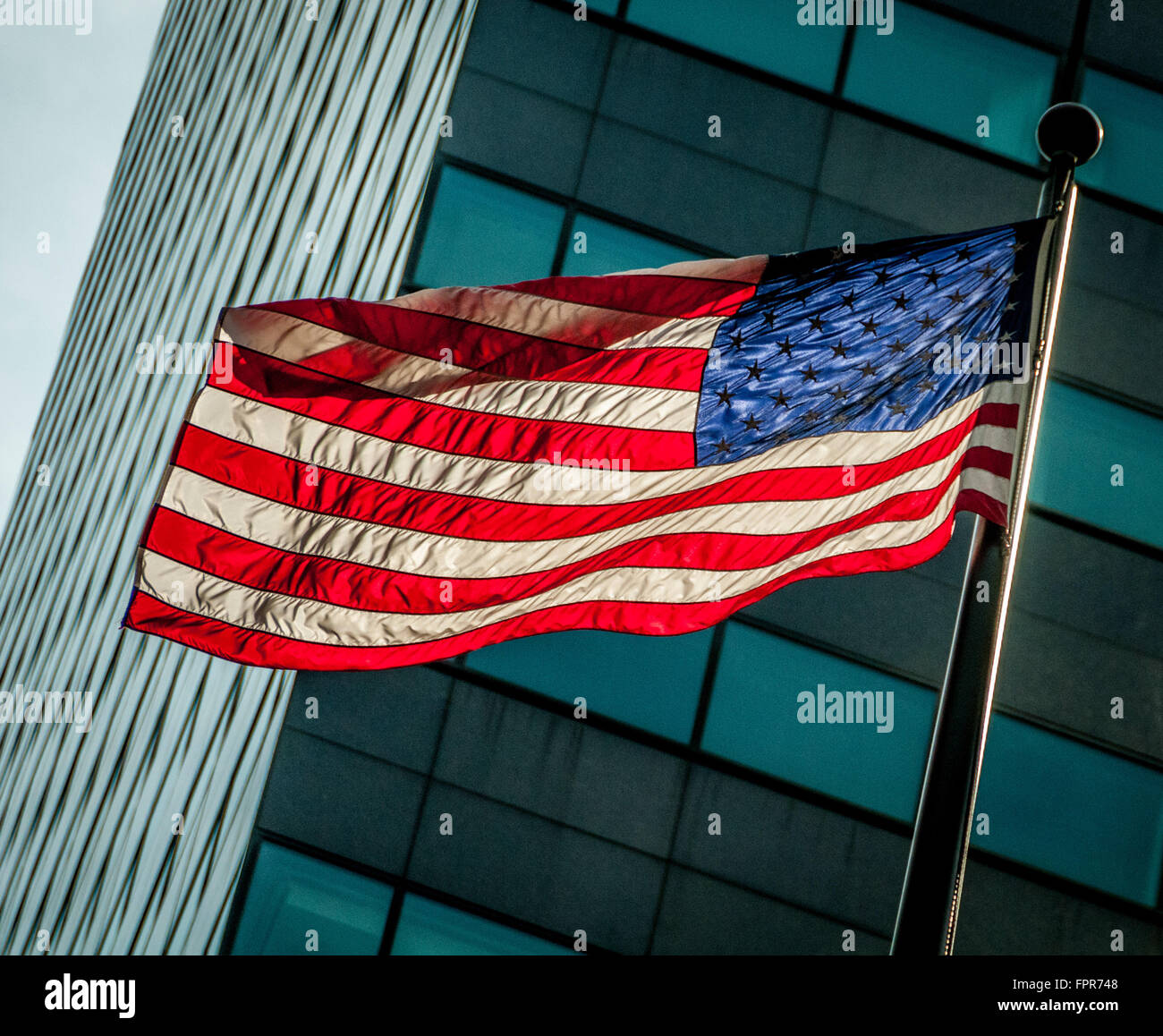 Stars and Stripes American Flag, New York City, USA. Stock Photo