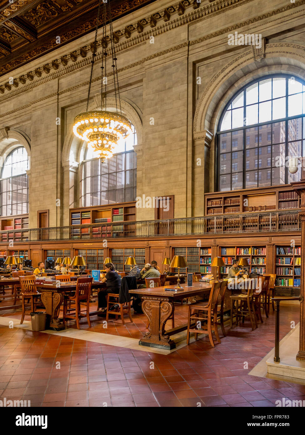 Bill Blass Public Catalog Room, New York Public Library - Stephen A. Schwarzman Building, 5th Avenue, New York City, USA. Stock Photo