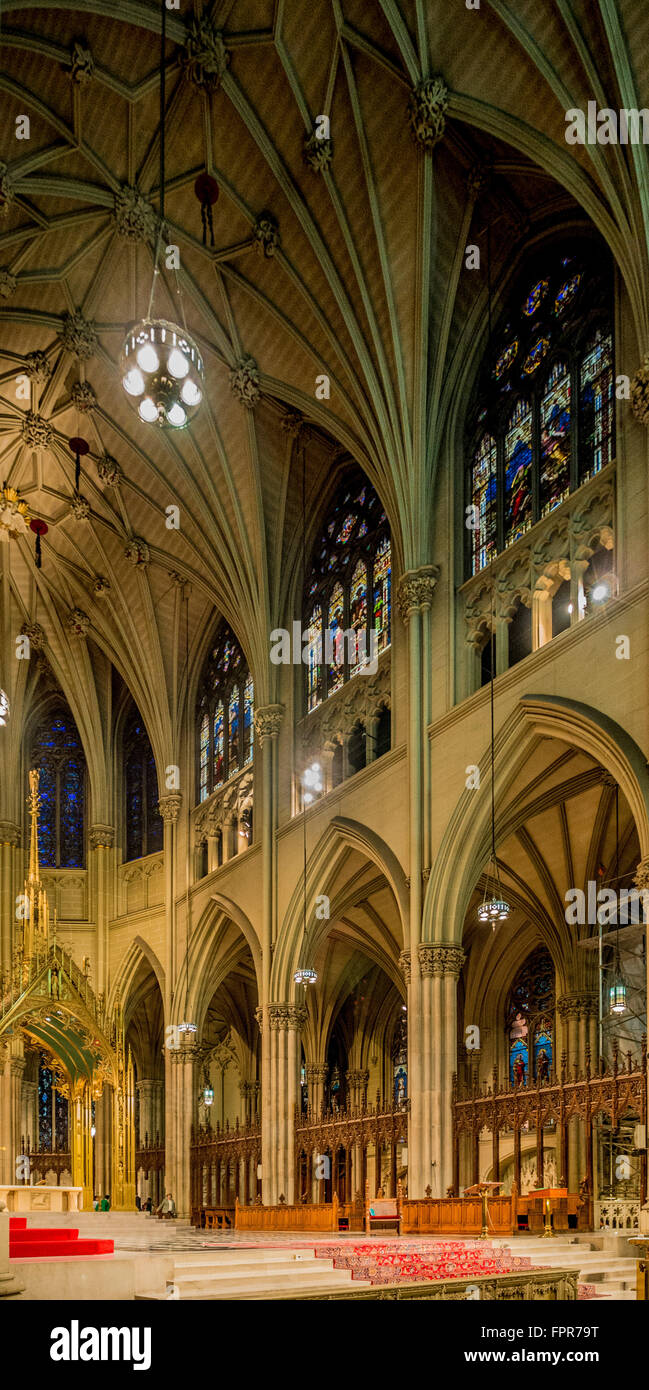 Interior of St. Patrick's Cathedral, New York city, USA. Stock Photo