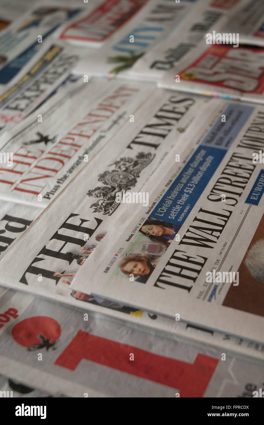 Selection Of British National Newspapers As A Montage Stock Photo Alamy