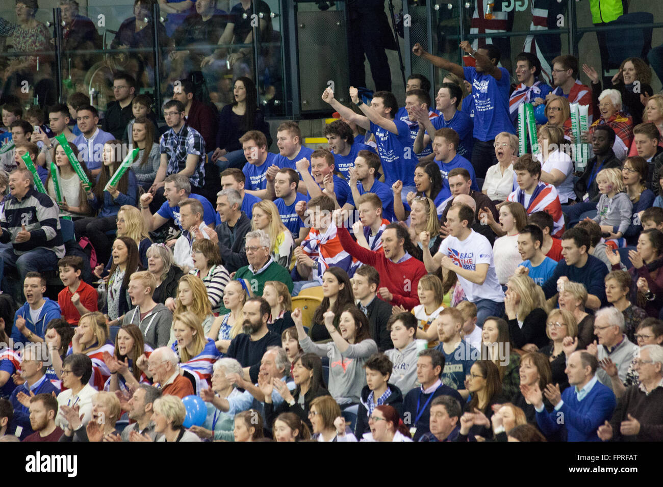 Tennis crowd at Davis Cup, Glasgow, March 2015 Stock Photo
