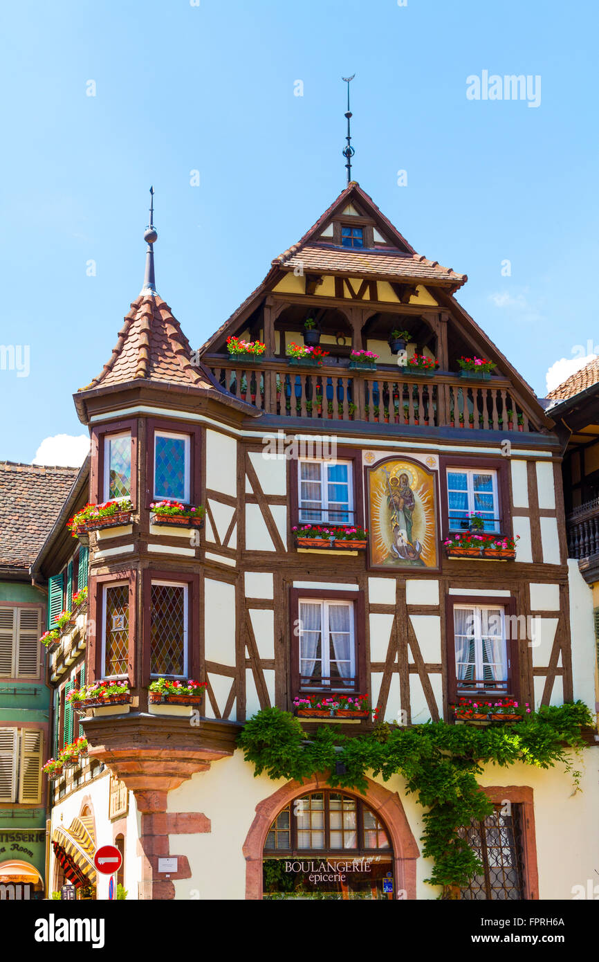 Maison Loewert in the center of Kaysersberg Alsace Haut Rhin France Stock Photo