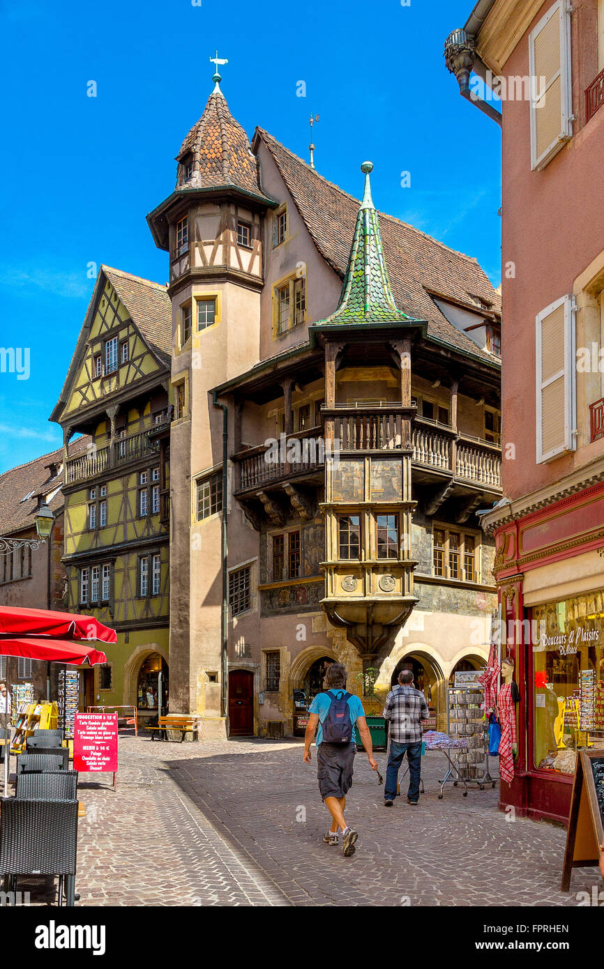 Medieval house Maison Pfister at Colmar, Alsace, Haut Rhin, France Stock Photo