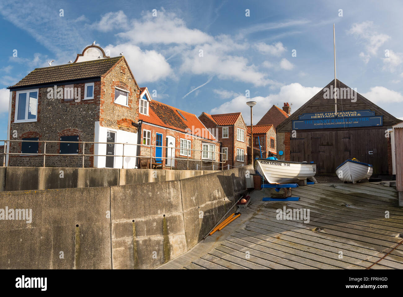 View of boats on slipway at the Heritage Centre Stock Photo