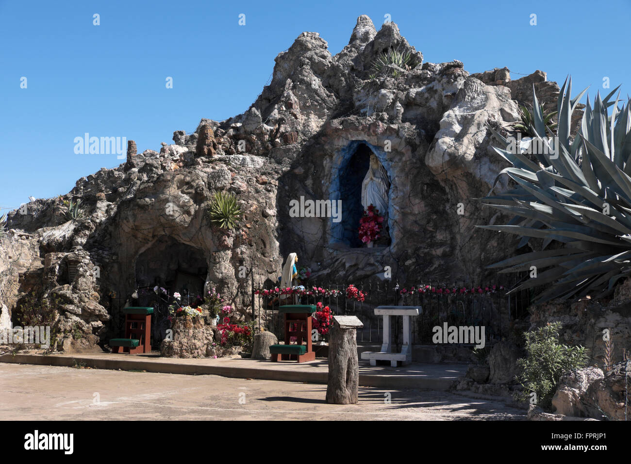 Our Lady of Lourdes Grotto in Rio Grande City, Texas. Stock Photo