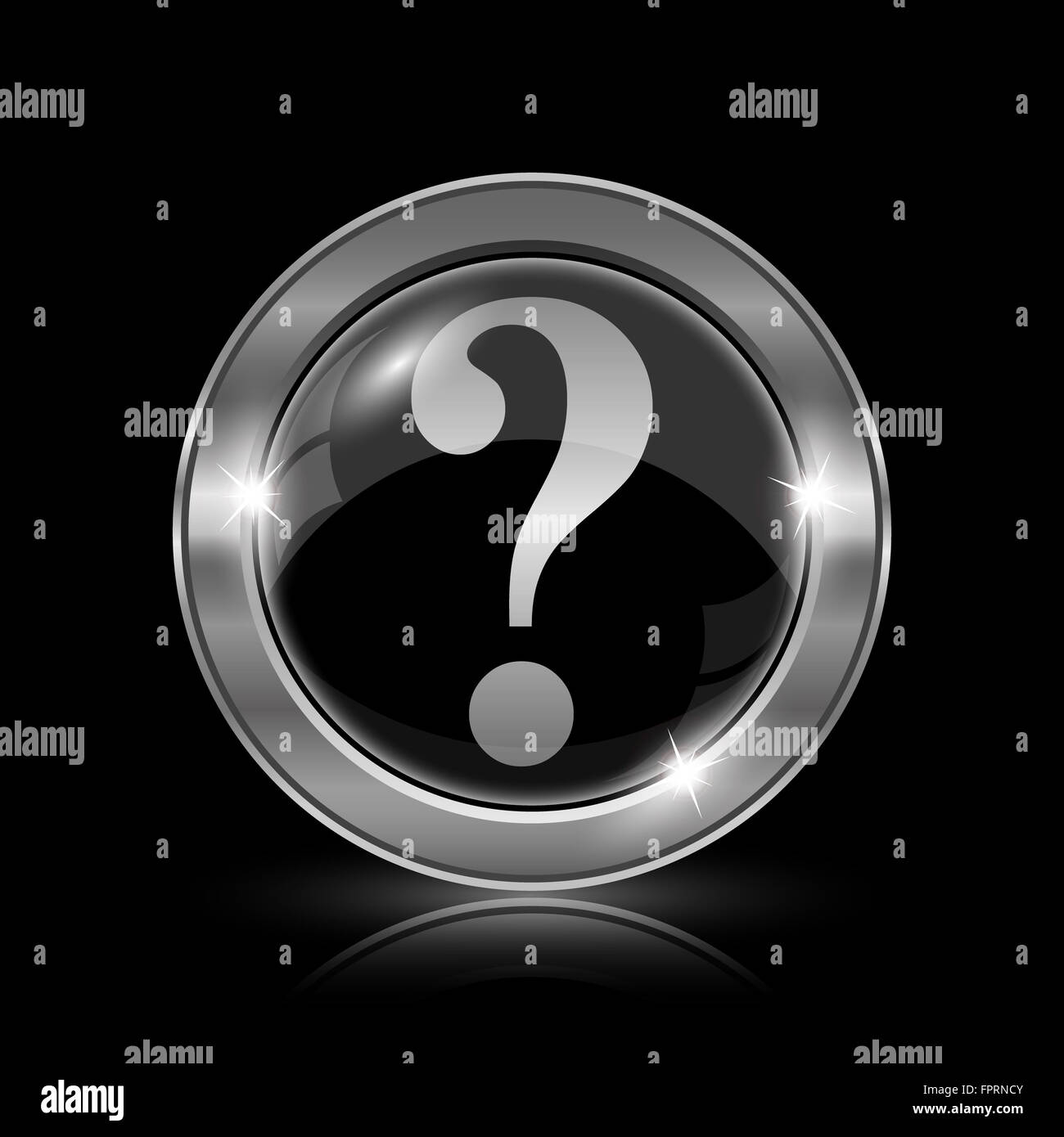 Question mark icon. Internet button on black background Stock Photo - Alamy