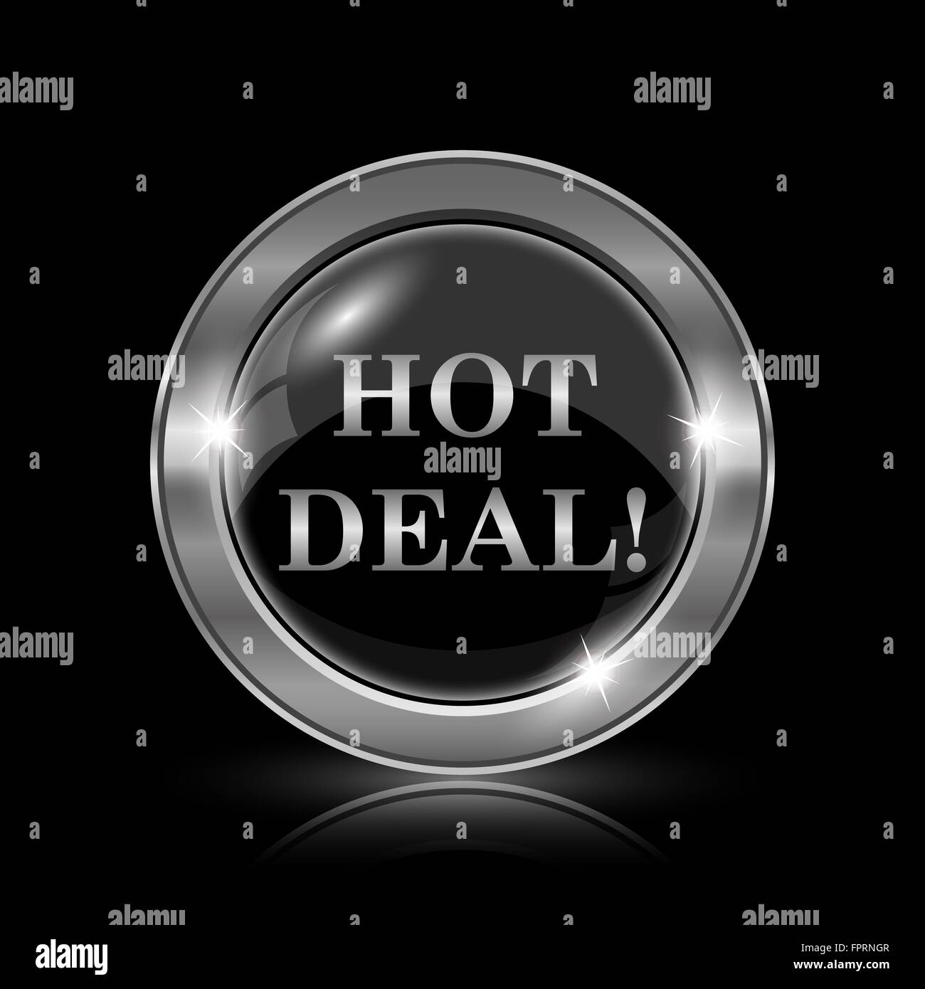Hot deal icon. Internet button on black background Stock Photo - Alamy