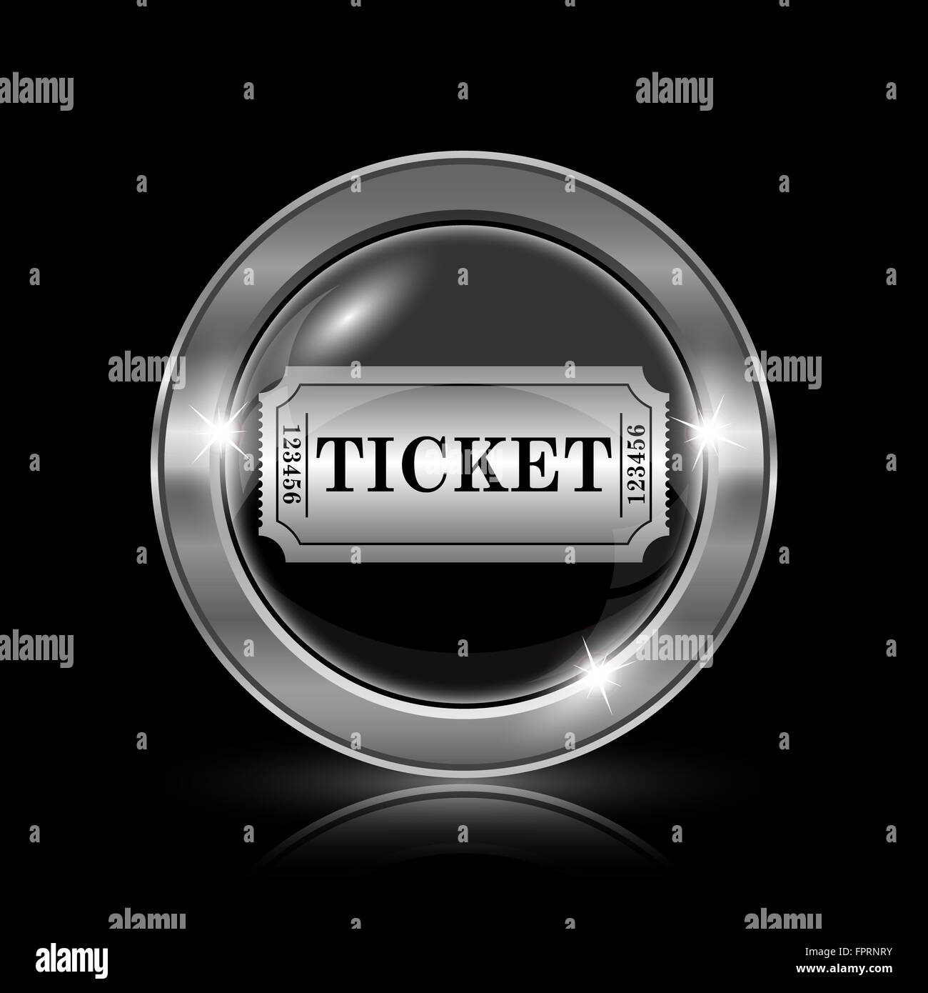 Cinema ticket icon. Internet button on black background Stock Photo - Alamy