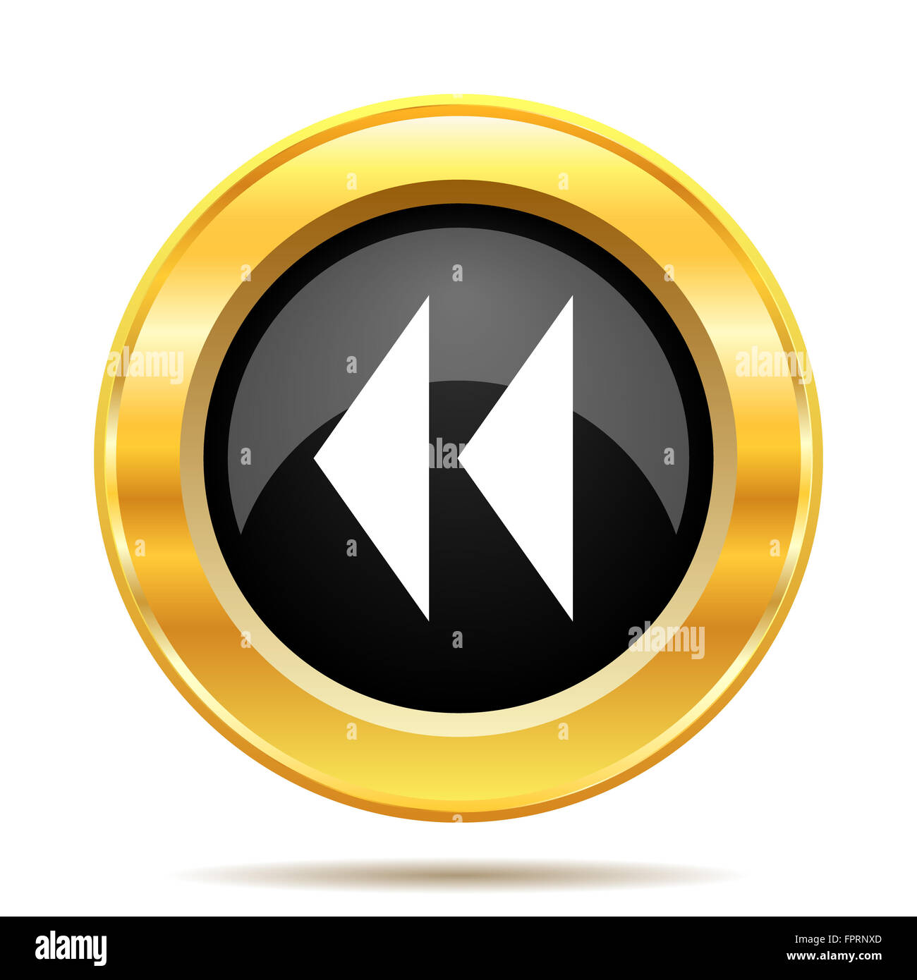 Rewind icon. Internet button on white background Stock Photo - Alamy