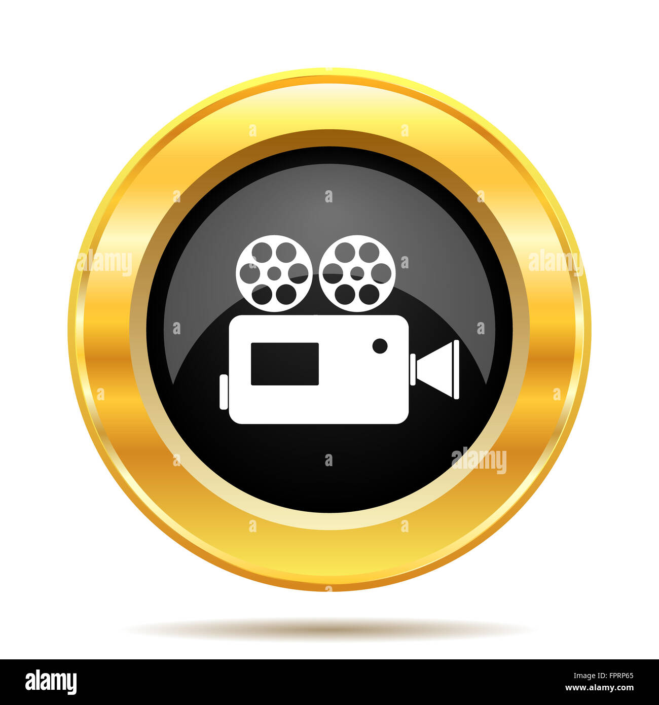Video camera icon. Internet button on white background Stock Photo - Alamy