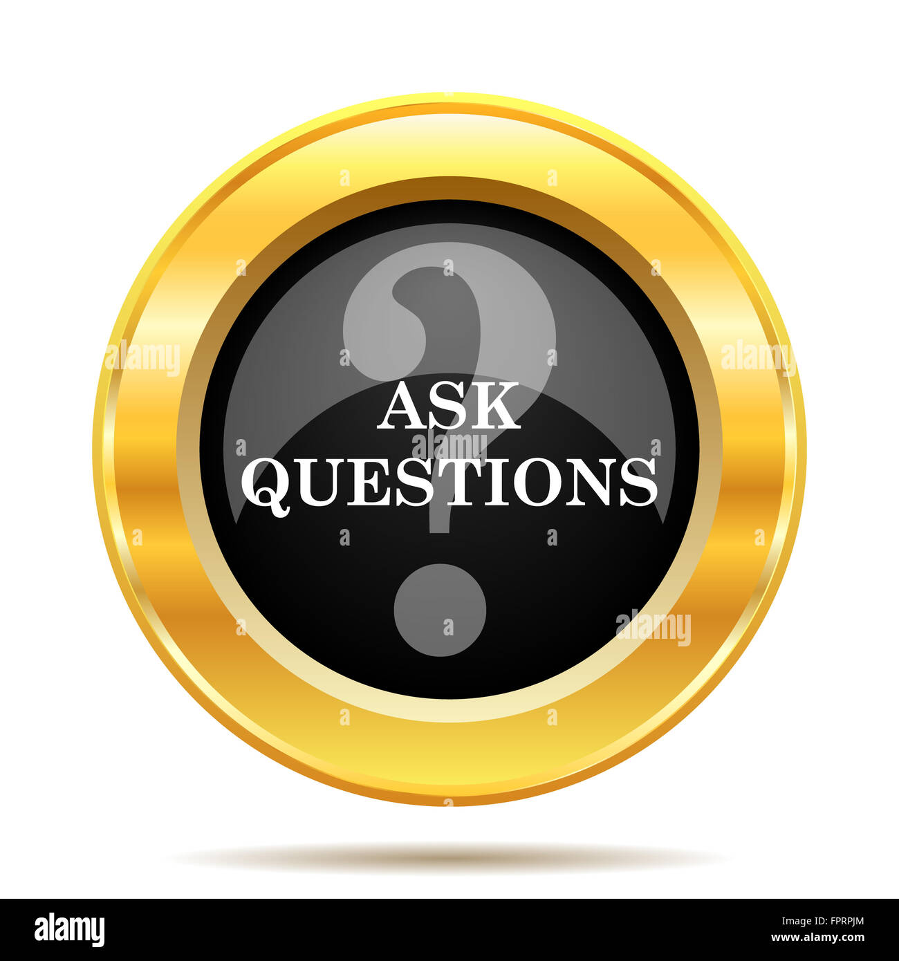 Ask questions icon. Internet button on white background Stock Photo - Alamy