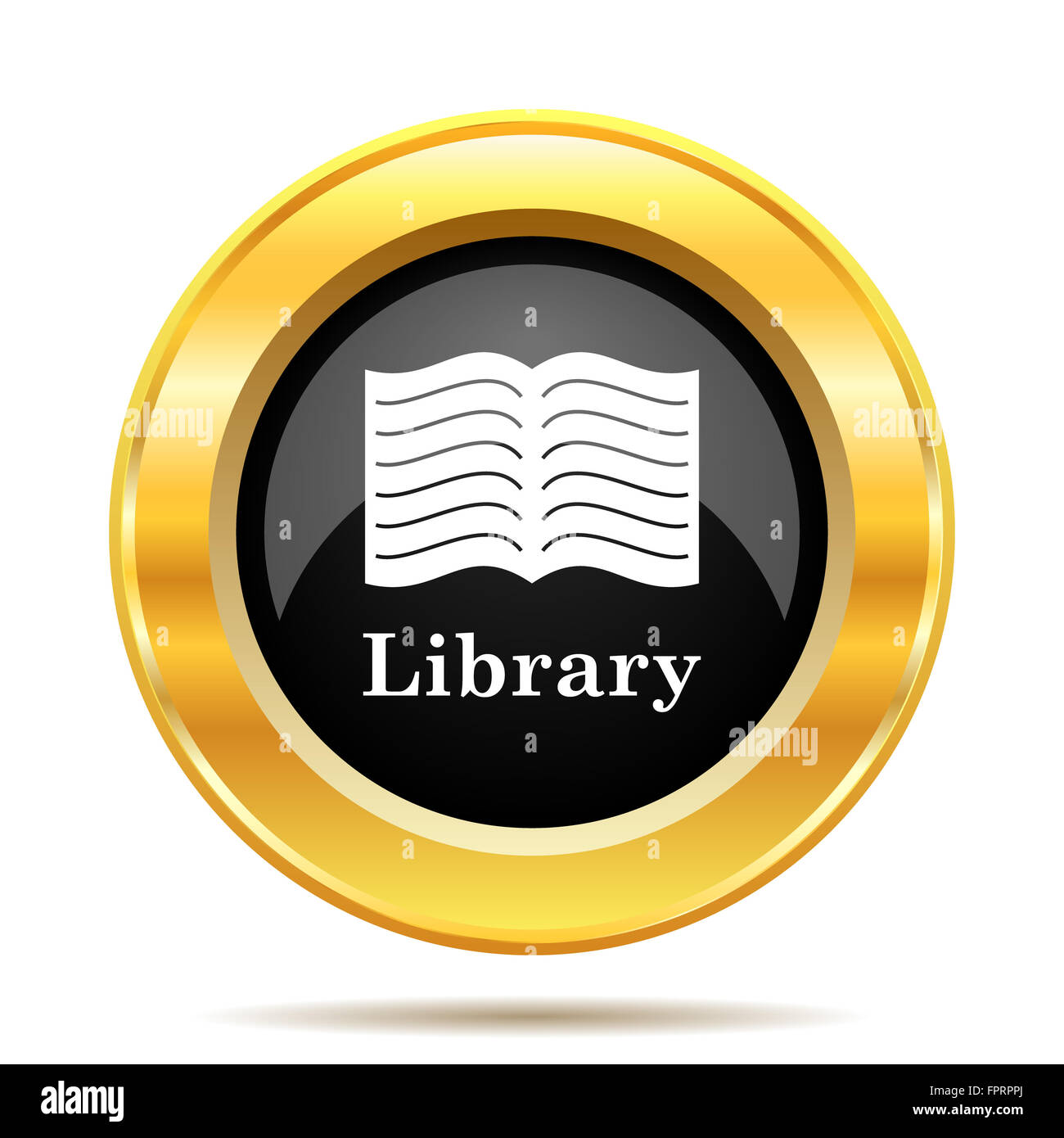 Library icon. Internet button on black background Stock Photo - Alamy