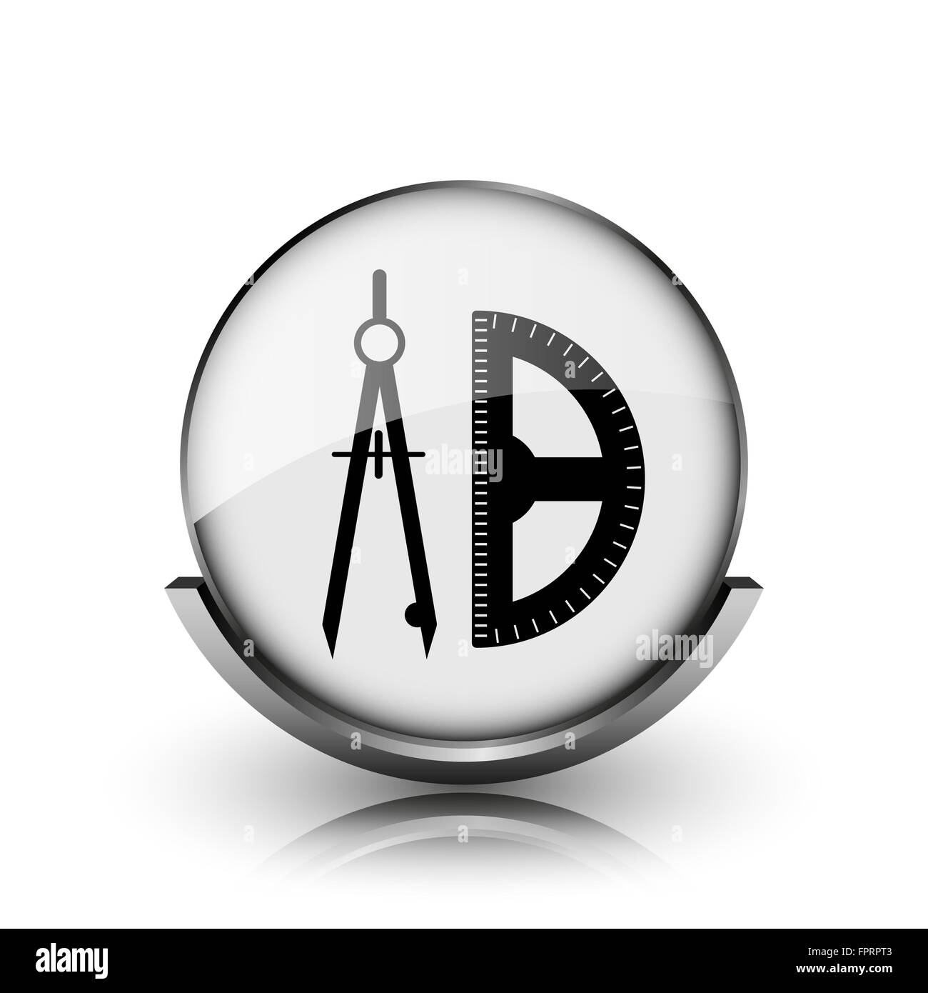 E-learning icon. Shiny glossy internet button on white background Stock ...