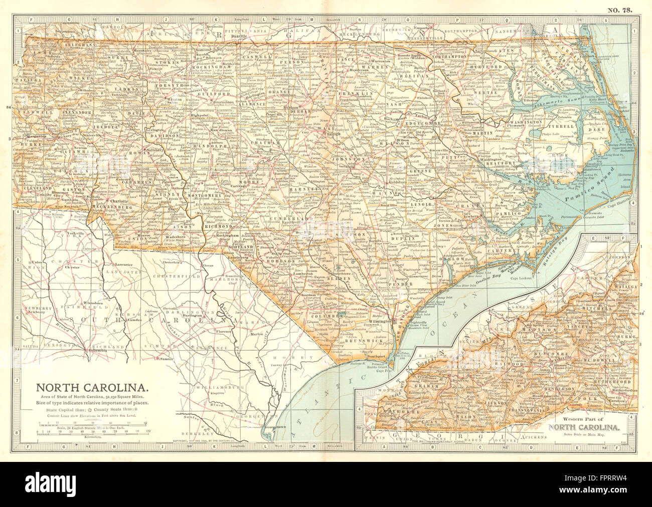 NORTH CAROLINA State map Shows - North Carolina State Map Shows Revolutionary Civil War Battlefields FPRRW4 