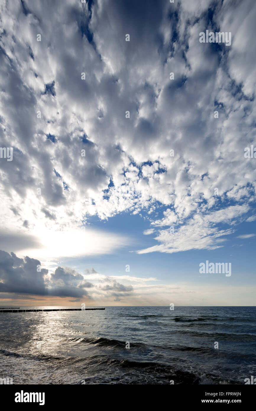 Cloud formation over the Baltic Sea, Cirrocumulus, Kühlungsborn, Meckenburg-Vorpommern, Germany Stock Photo