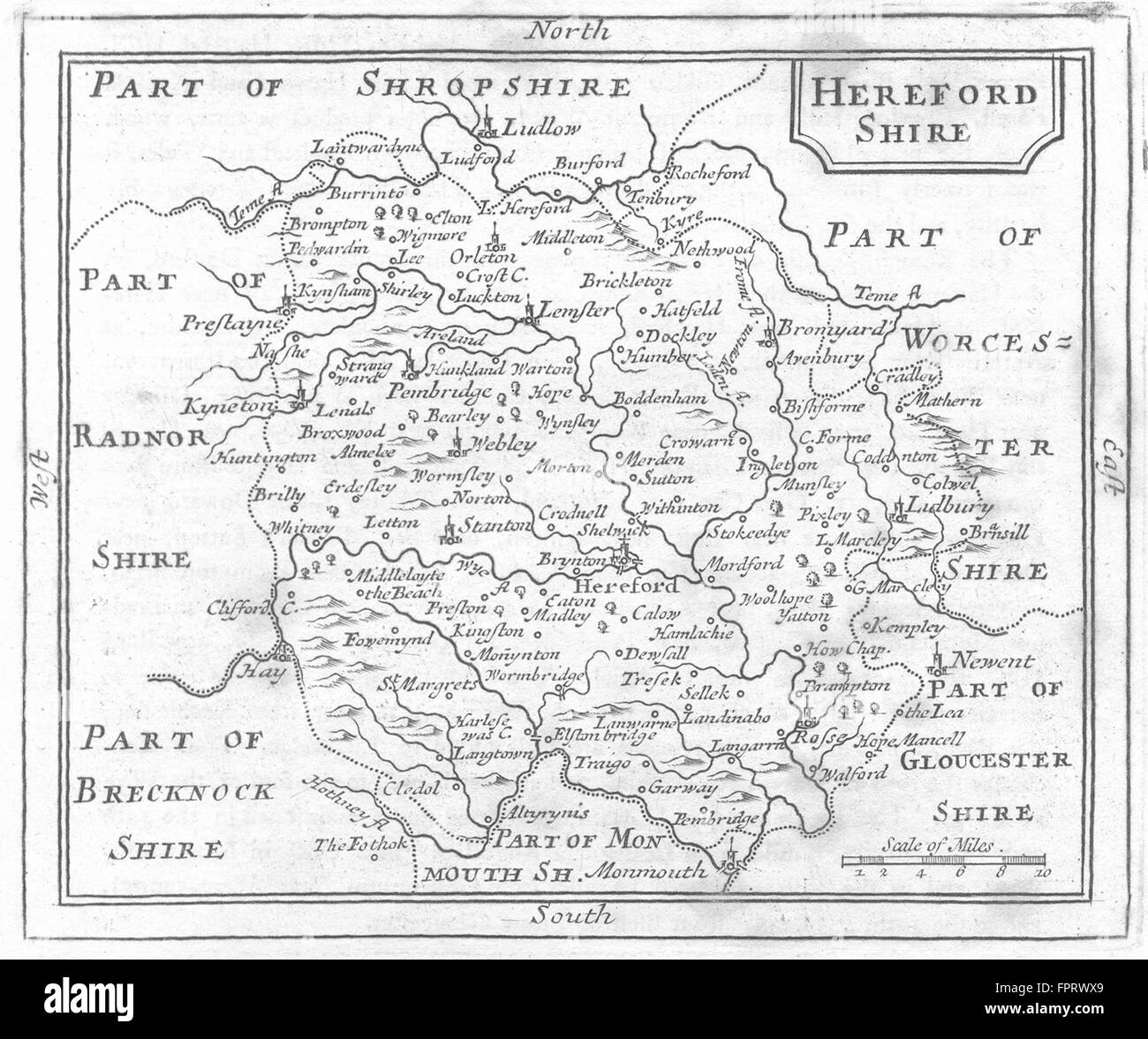 HEREFORD: Herefordshire: Grose Seller, 1795 antique map Stock Photo