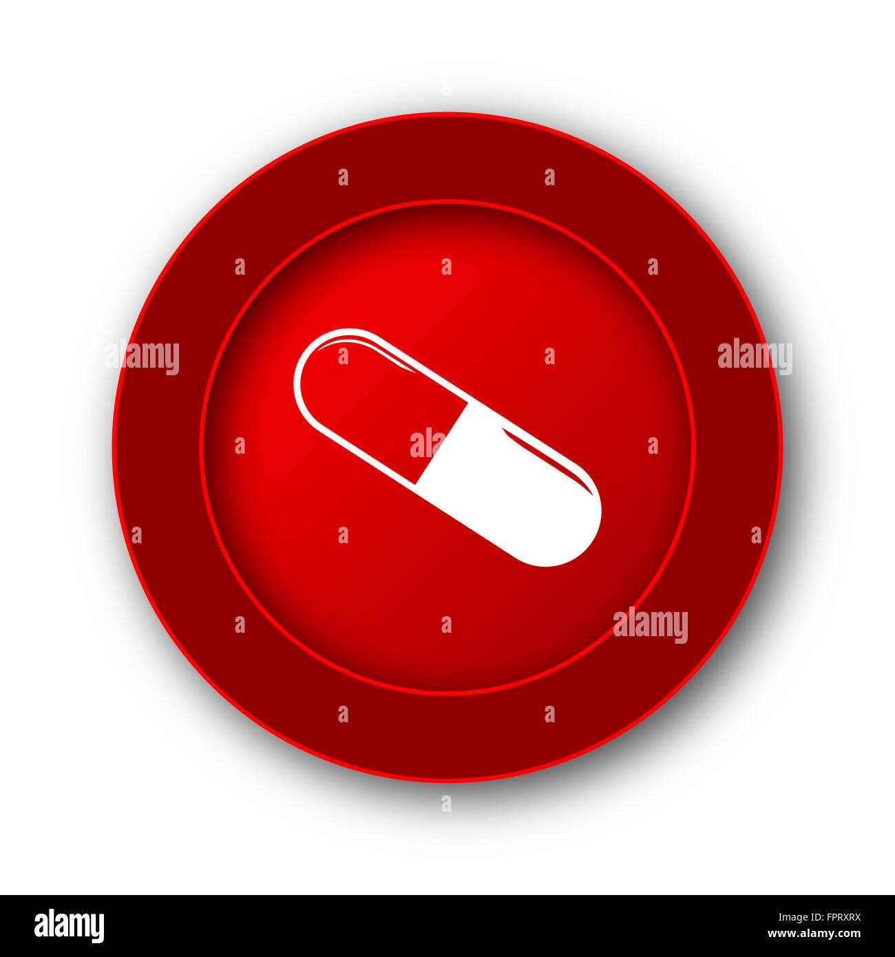 Pill icon. Internet button on white background Stock Photo - Alamy