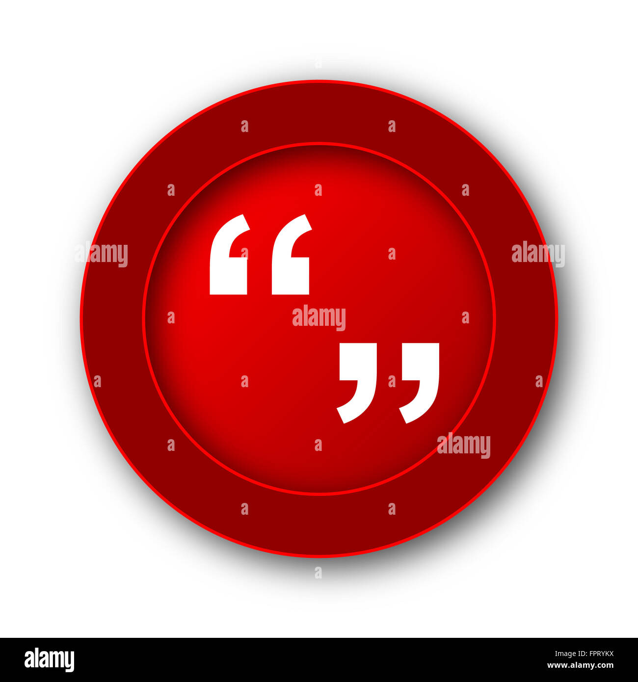 Quotation marks icon. button on white background Stock Photo Alamy