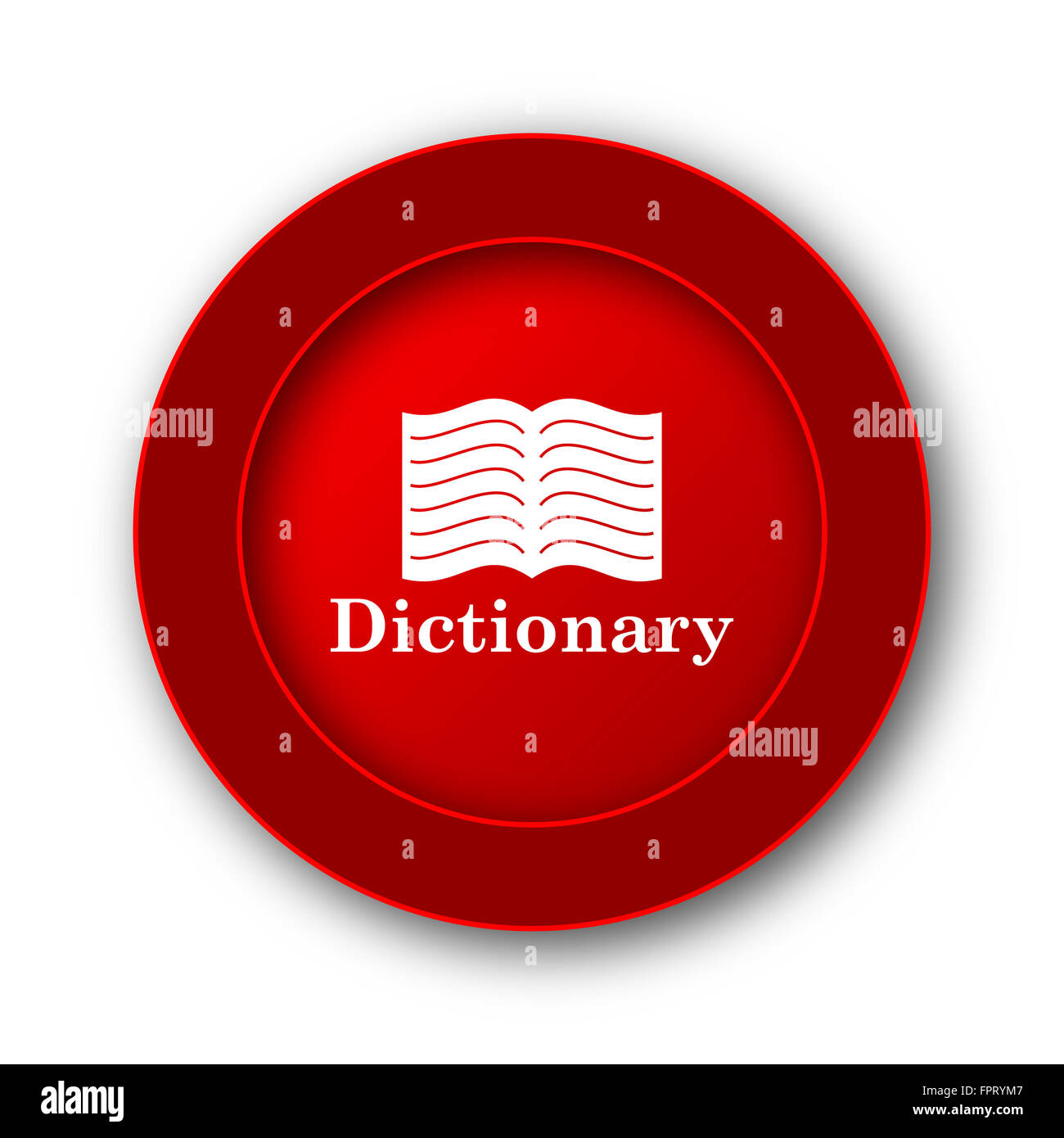 Dictionary icon. Internet button on white background Stock Photo - Alamy