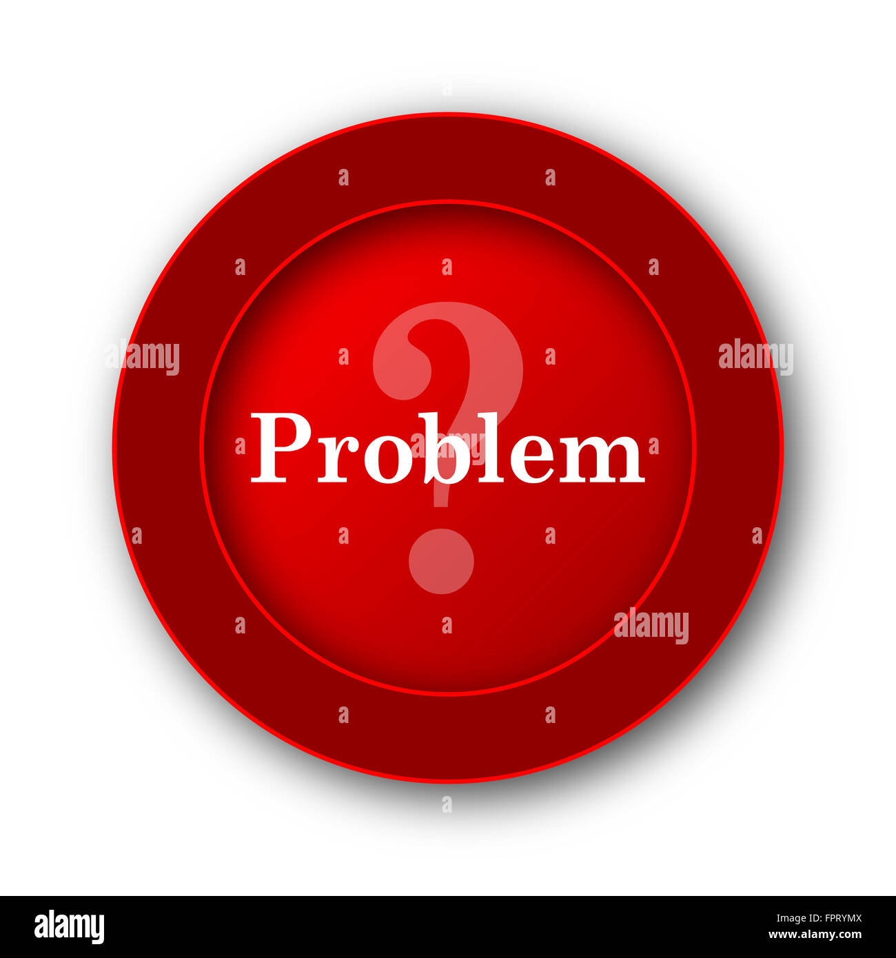 Problem icon. Internet button on white background Stock Photo - Alamy