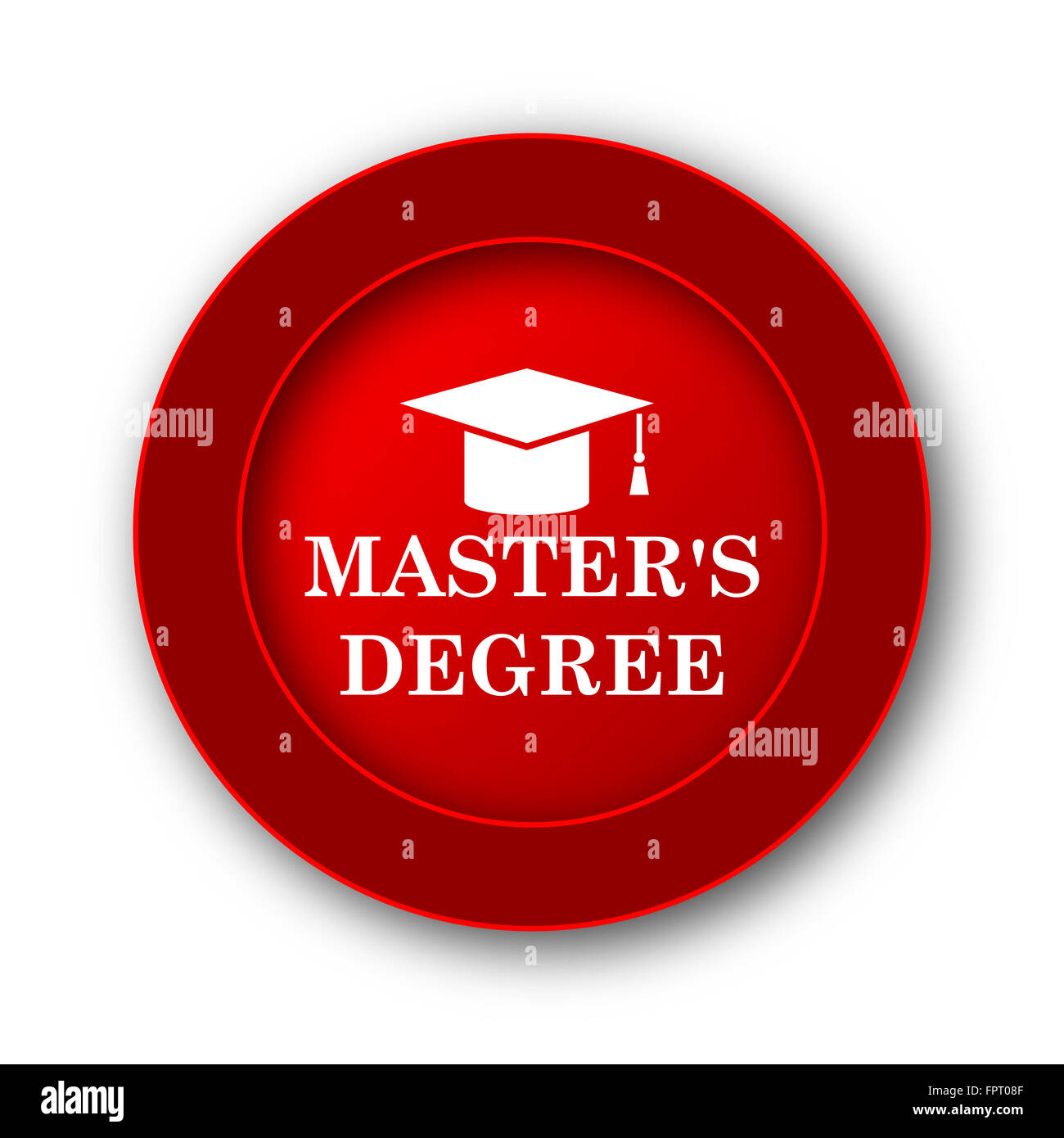 Master's degree icon. button on white background Stock Photo