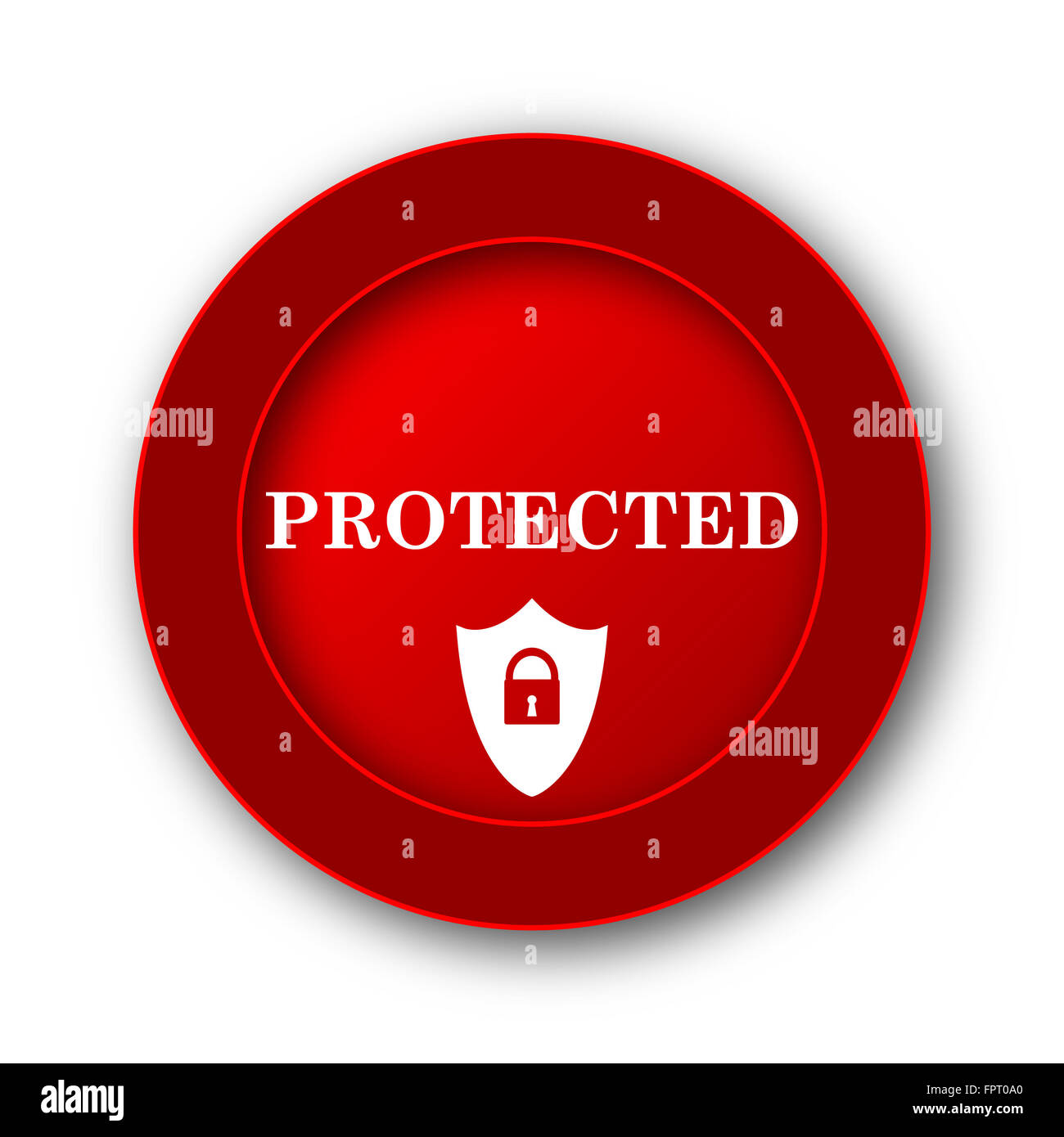 Protected icon. Internet button on white background Stock Photo - Alamy